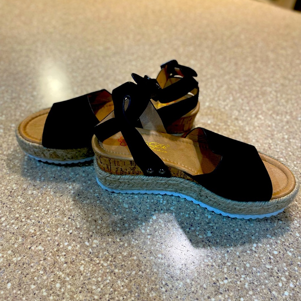 Black Wedge Espadrilles